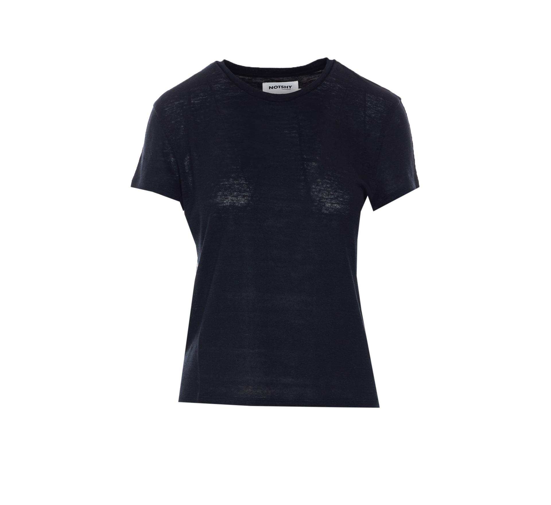 not shy t-shirts and polos black linen - women