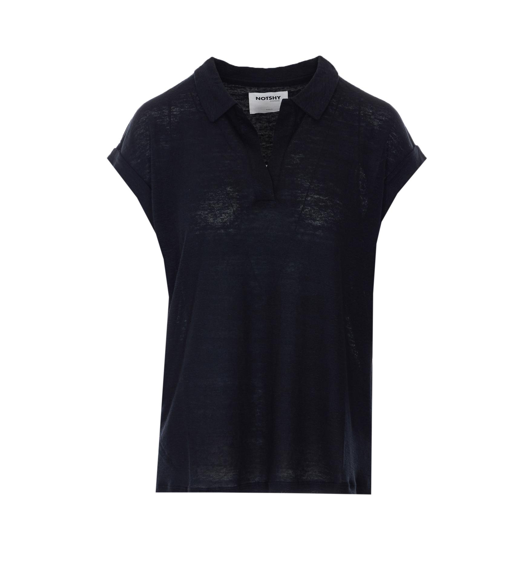 not shy t-shirts and polos black linen - women