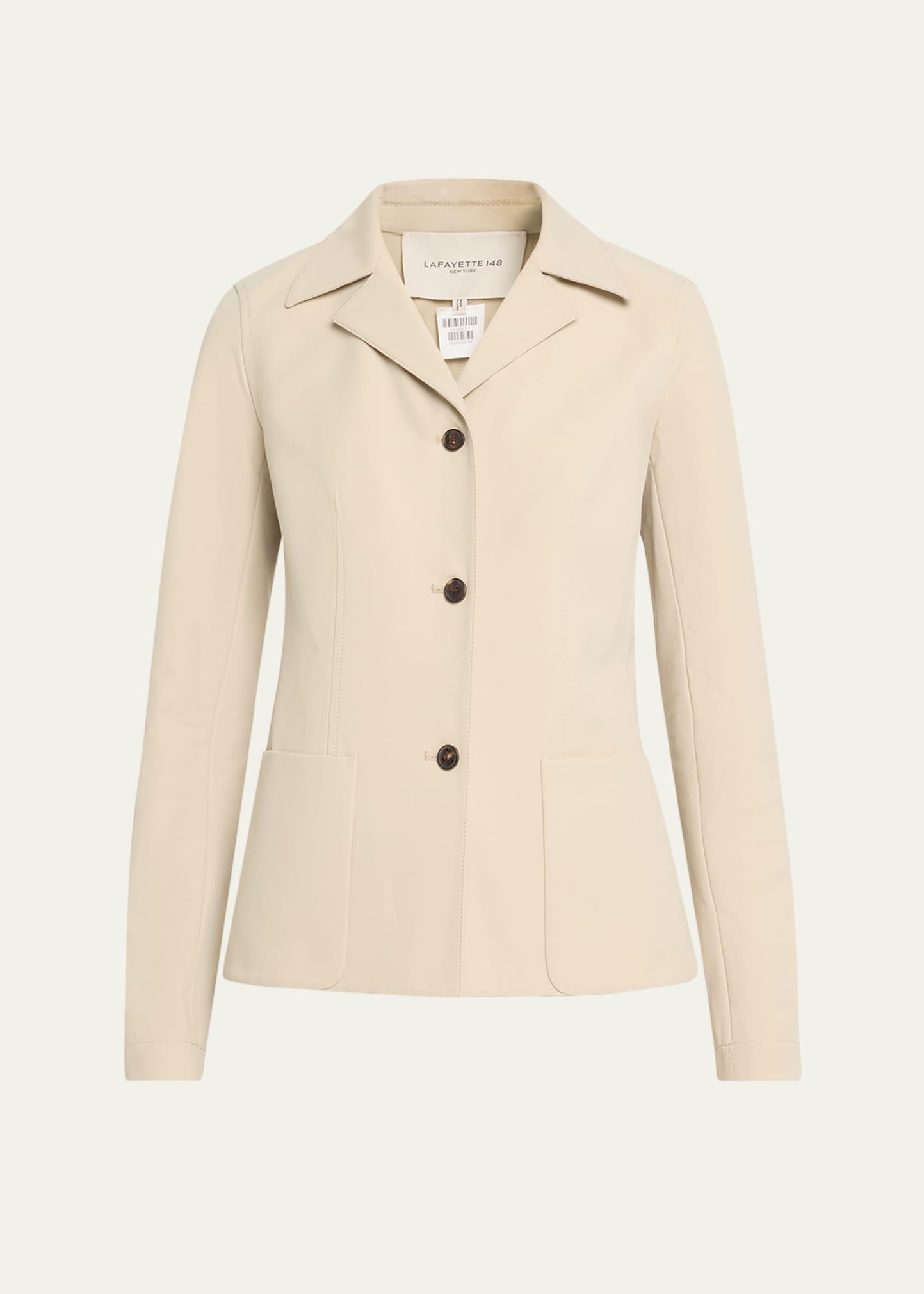 notched-lapel techno stretch twill jacket