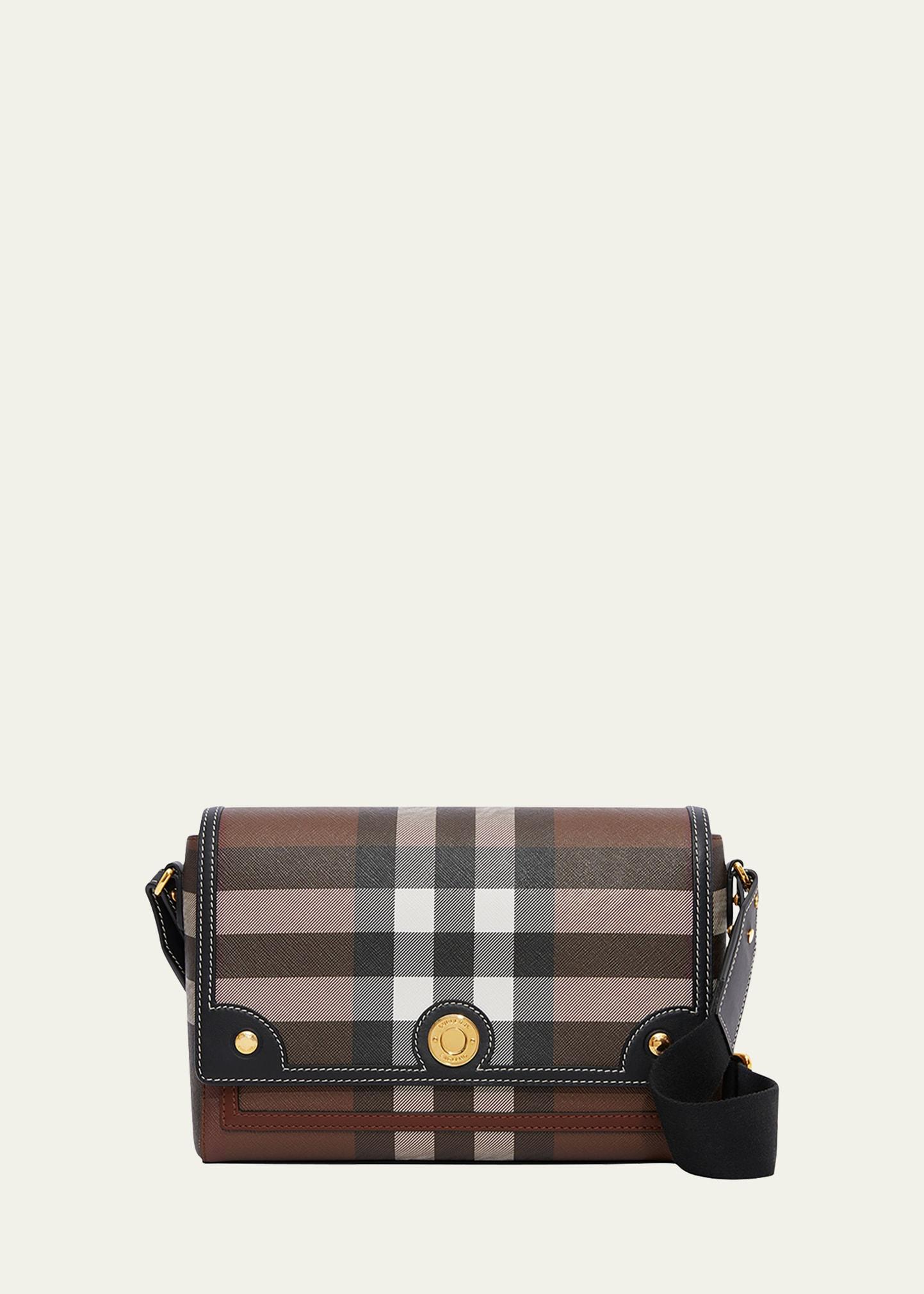 note giant check e-canvas crossbody bag