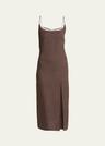 notte crocodile textured midi dress