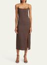 notte crocodile textured midi dress