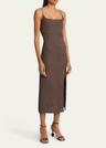 notte crocodile textured midi dress