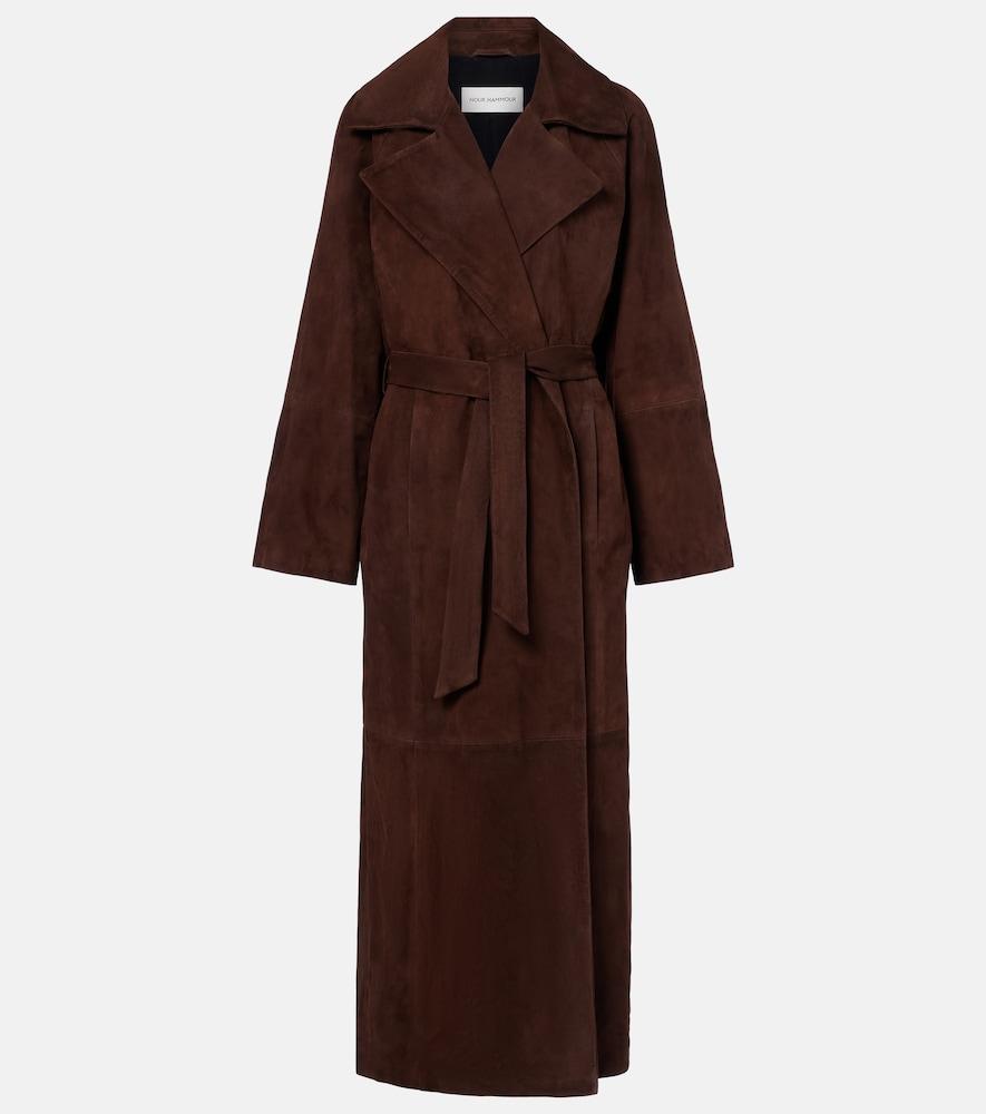 nour hammour althea suede wrap coat