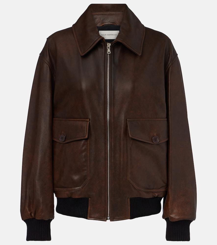 nour hammour anton leather blouson jacket