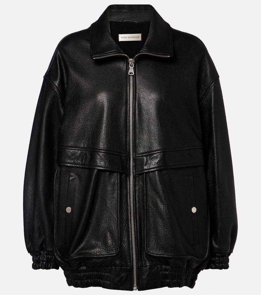nour hammour beck leather bomber jacket