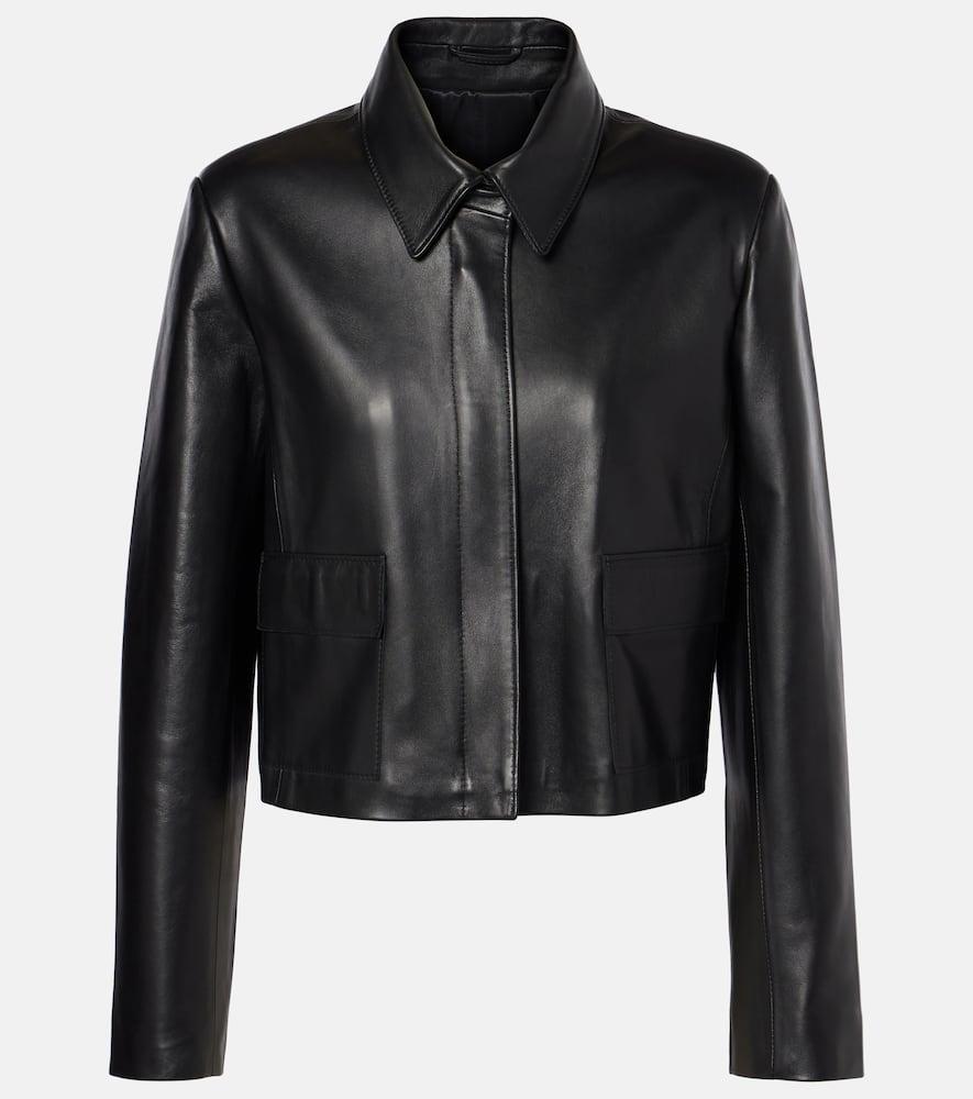 nour hammour bleeker cropped leather jacket