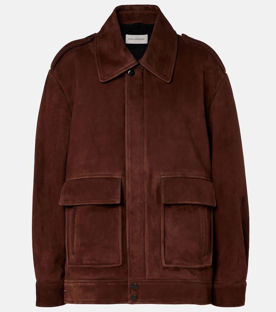 nour hammour drey suede field jacket