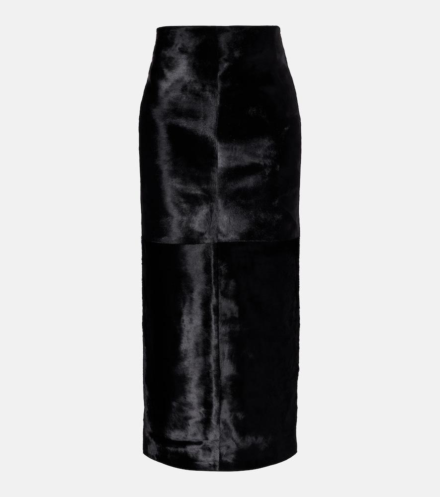 nour hammour elisse calf hair pencil skirt