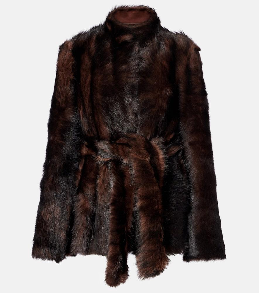 nour hammour elsa shearling wrap coat