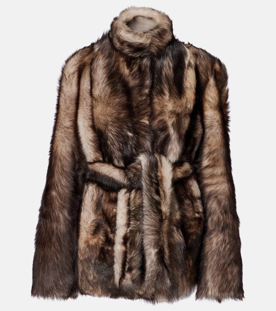 nour hammour elsa shearling wrap jacket