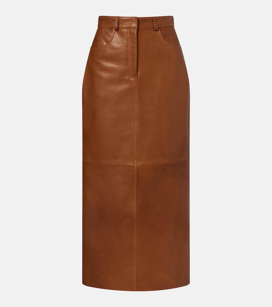 nour hammour ghalia leather pencil skirt