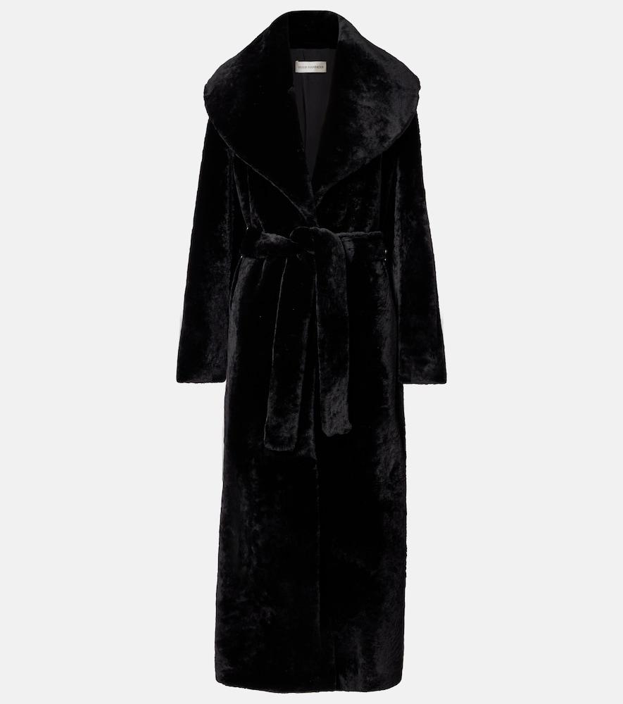 nour hammour giovanna shearling wrap coat