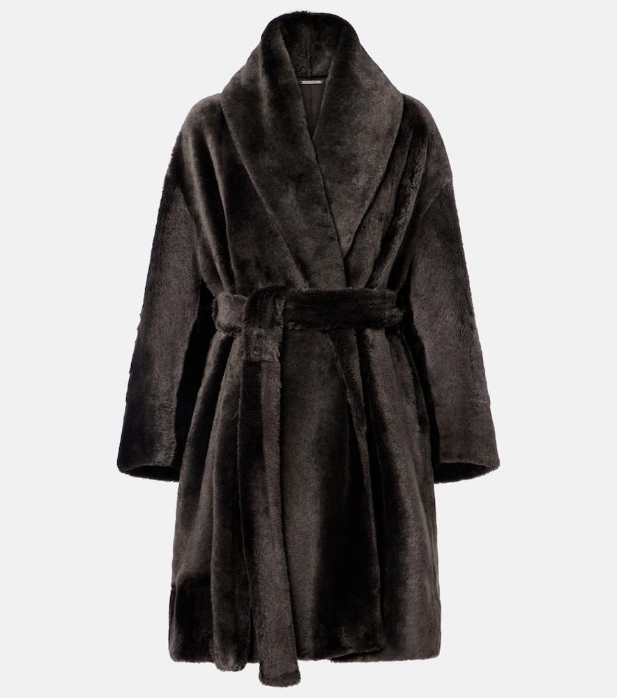 nour hammour juno shearling wrap coat