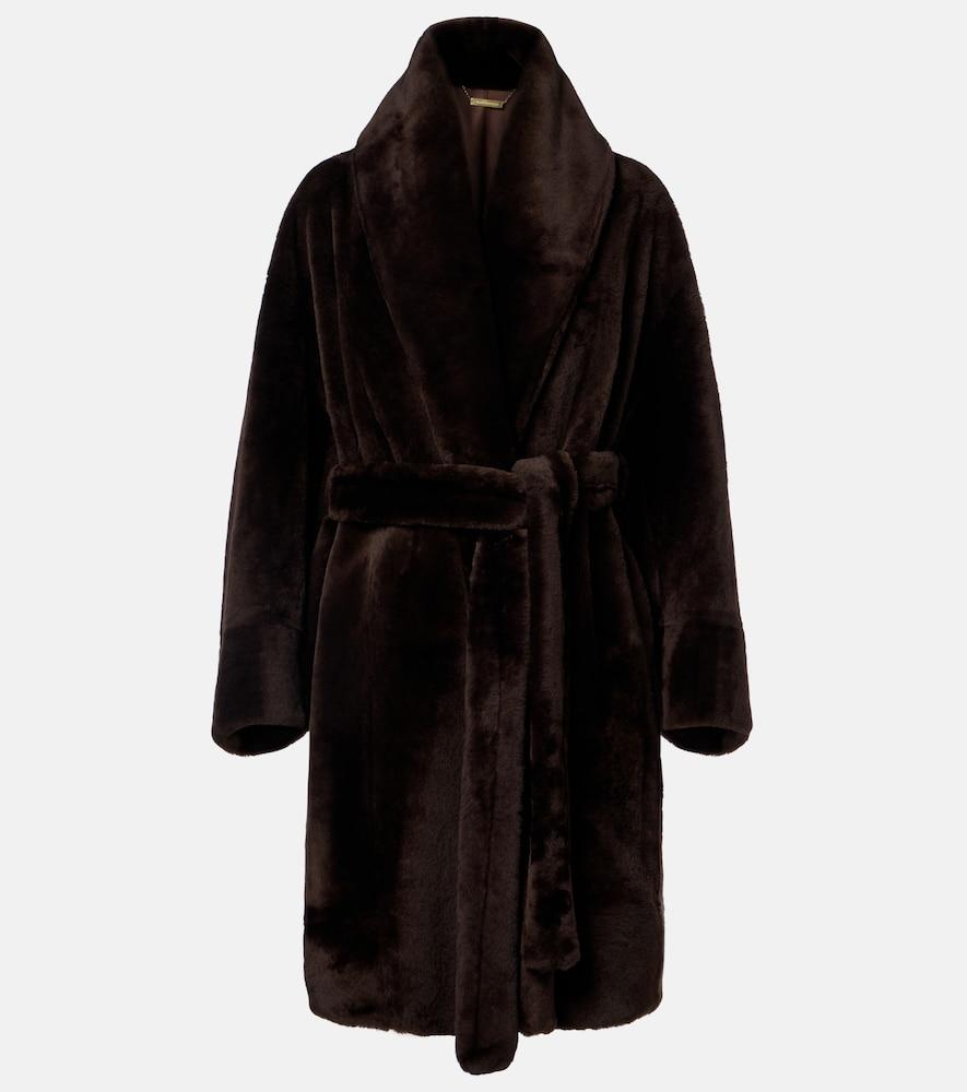nour hammour juno shearling wrap coat