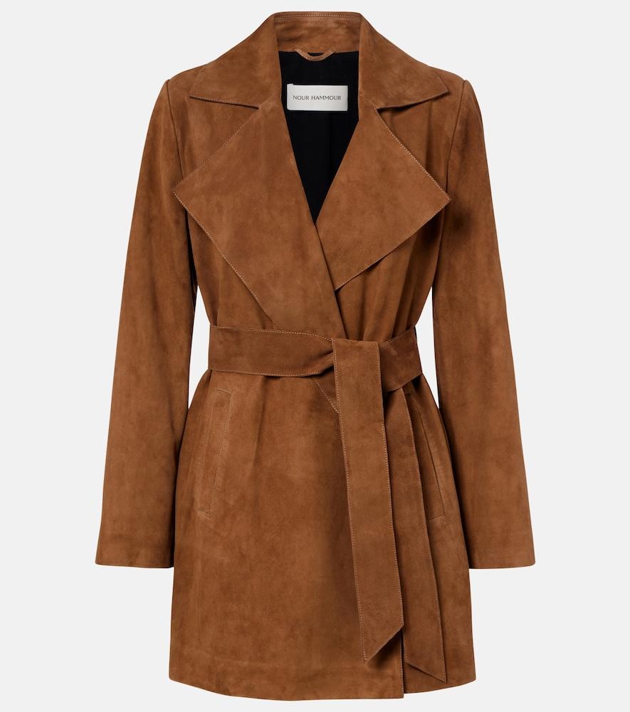nour hammour kerry suede coat