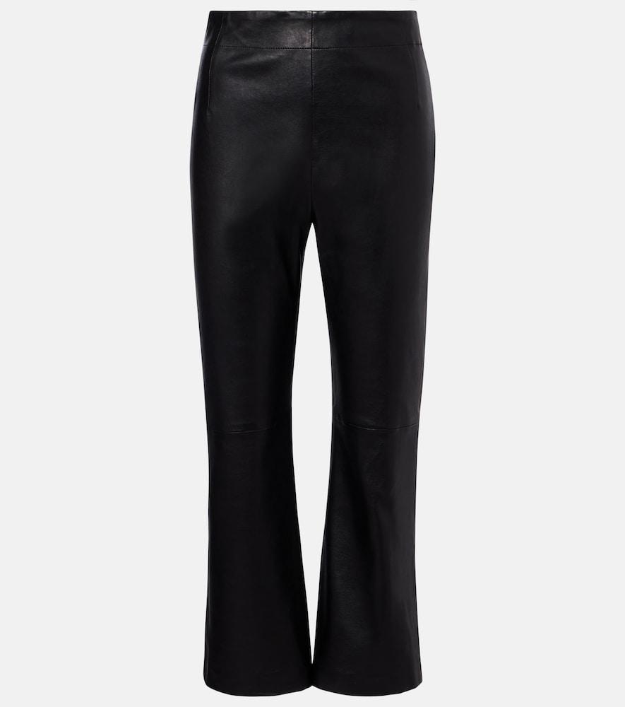 nour hammour leather cropped slim pants