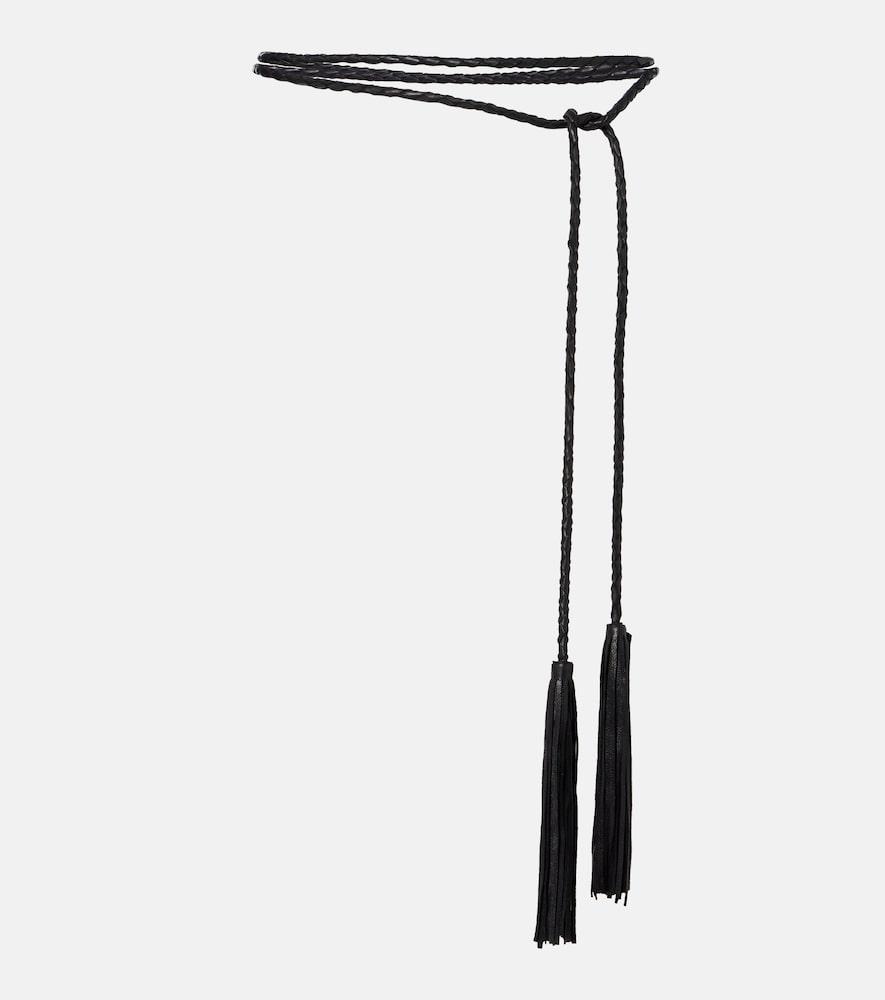 nour hammour leather tassel belt