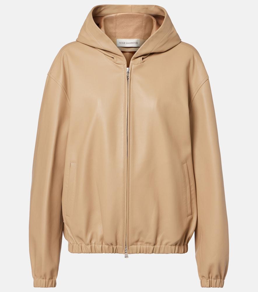 nour hammour leo leather zip
