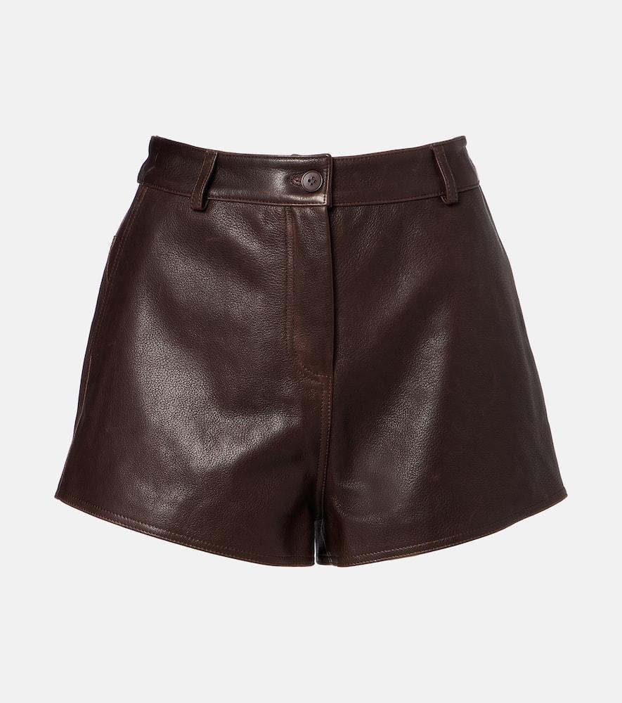 nour hammour leontine leather shorts