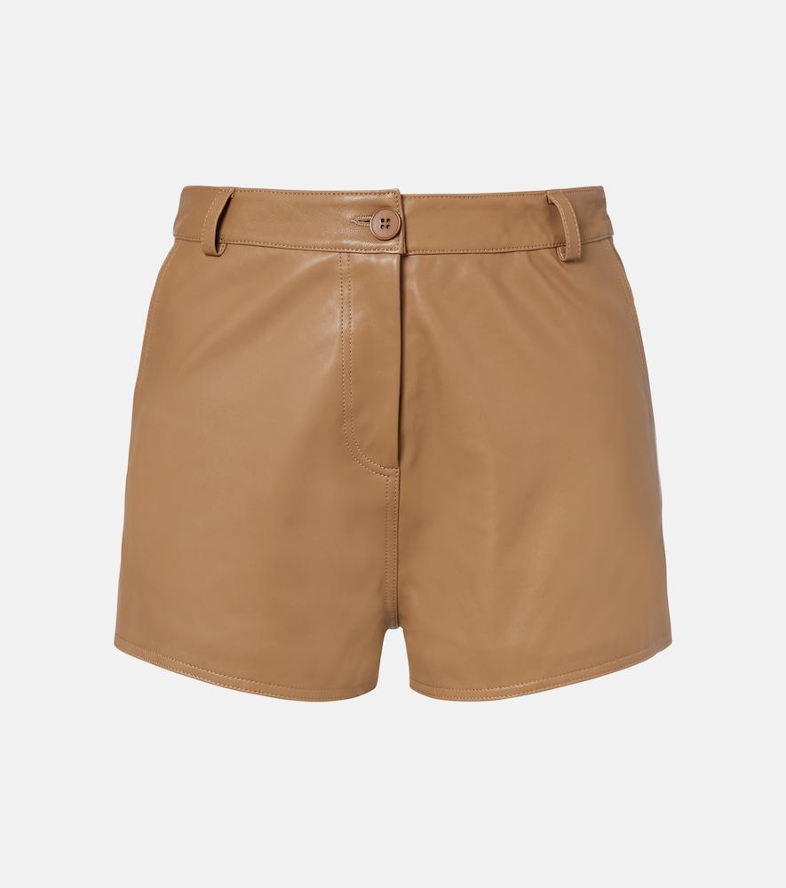 nour hammour leontine leather shorts