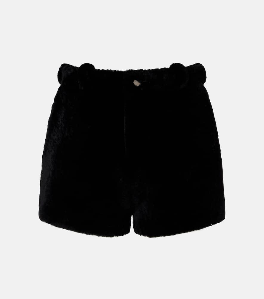 nour hammour leontine shearling shorts