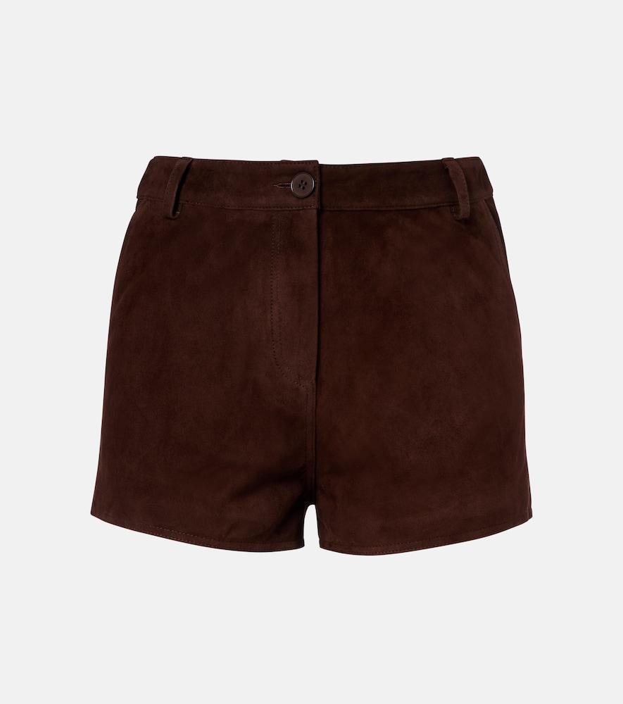 nour hammour leontine suede shorts