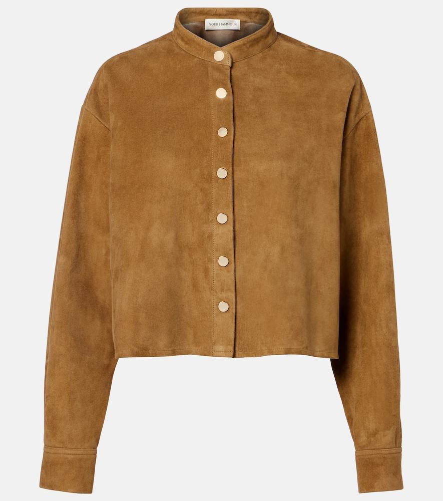 nour hammour lucien suede cropped jacket