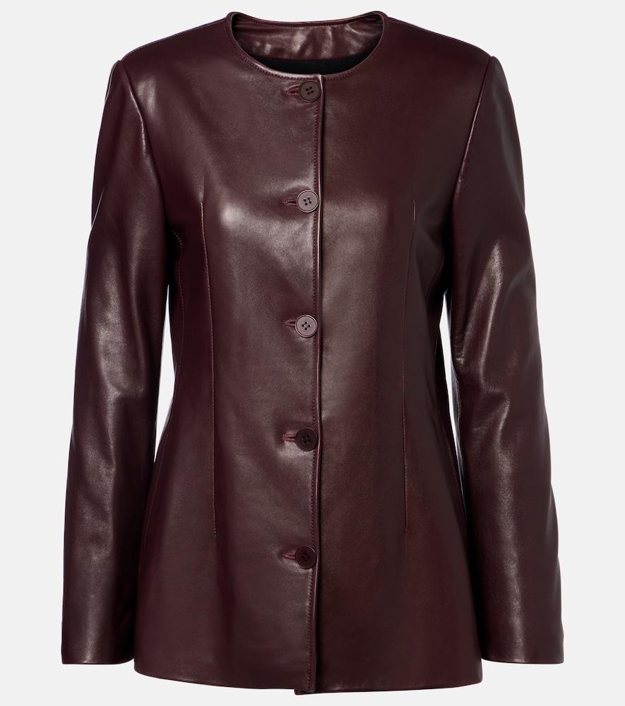 nour hammour maud leather blazer