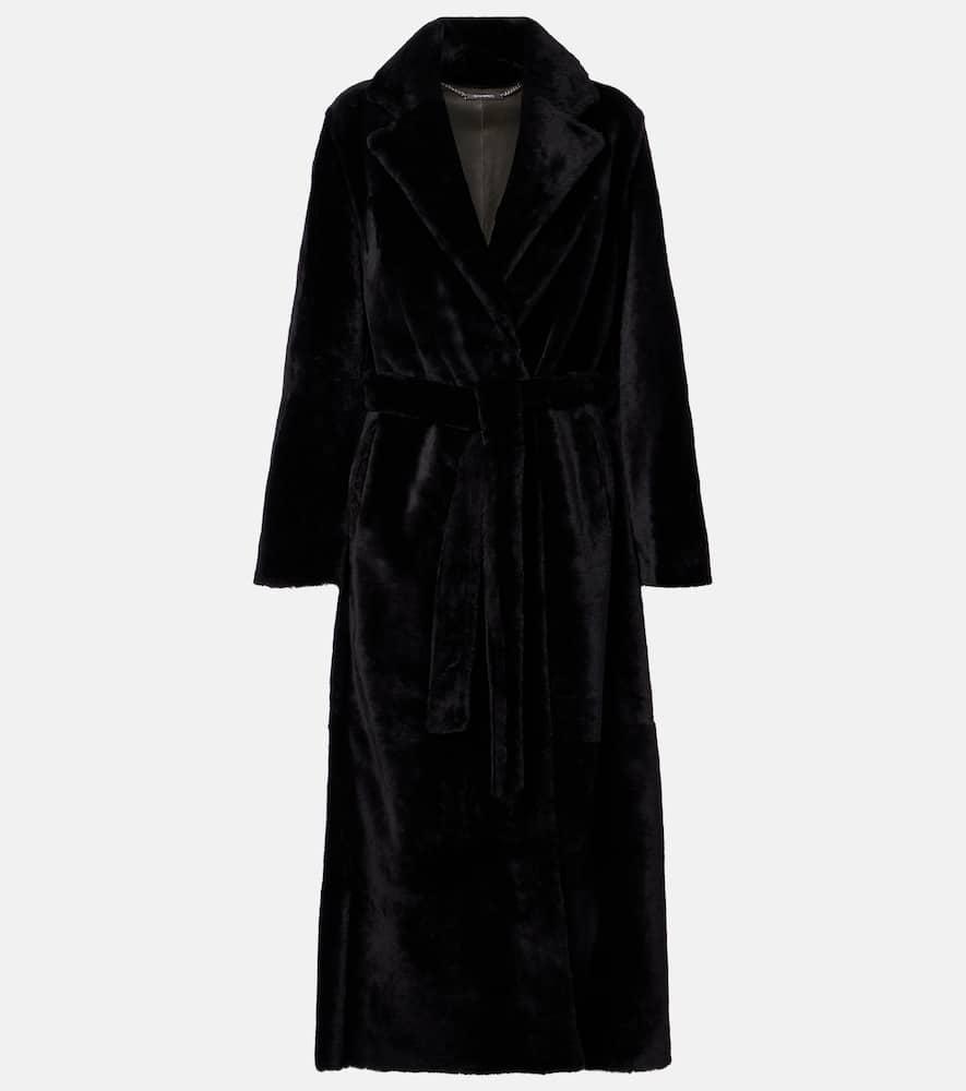 nour hammour meret shearling wrap coat
