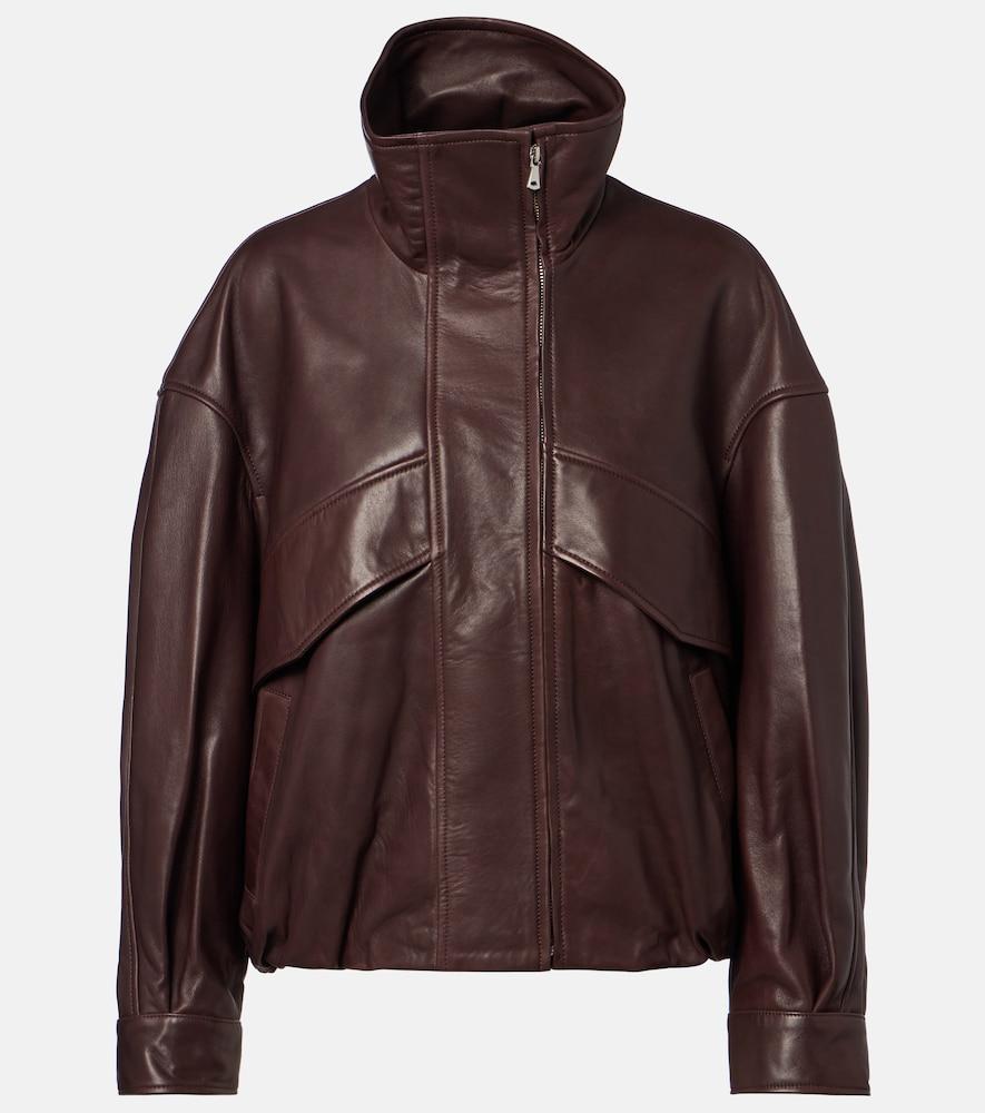nour hammour roland leather bomber jacket