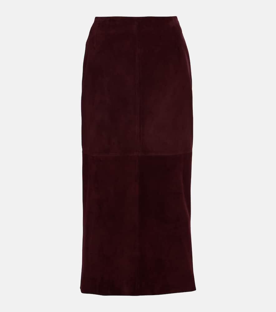 nour hammour selly suede midi skirt