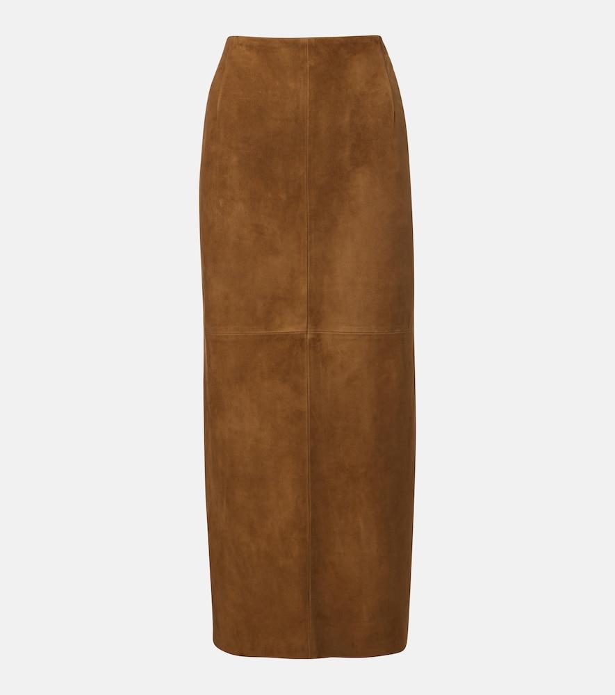 nour hammour selly suede midi skirt