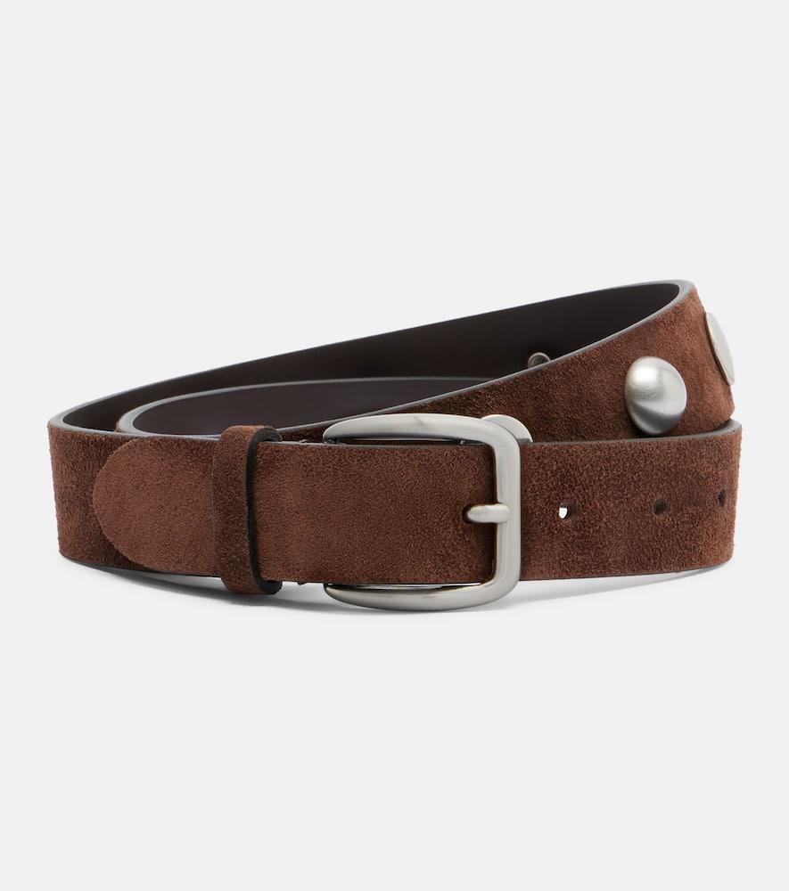 nour hammour studded suede belt