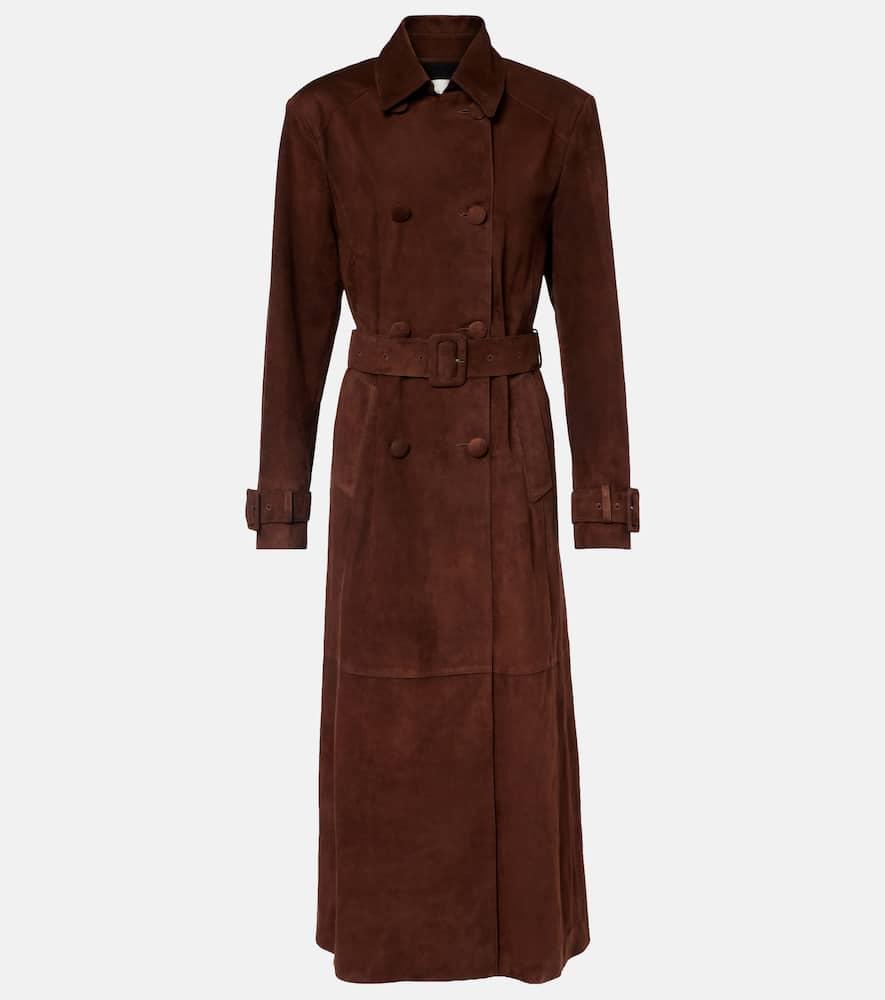 nour hammour tate suede trench coat