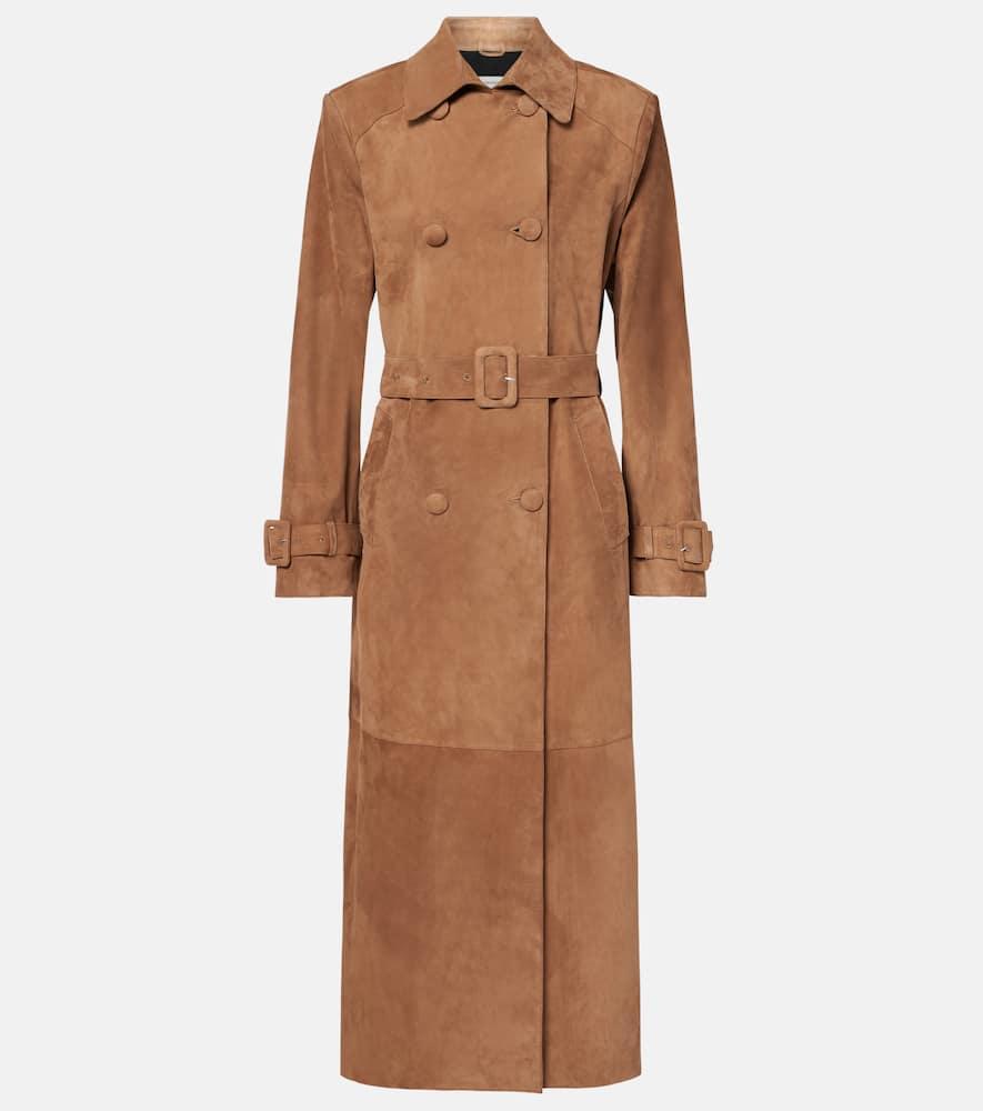 nour hammour tate suede trench coat