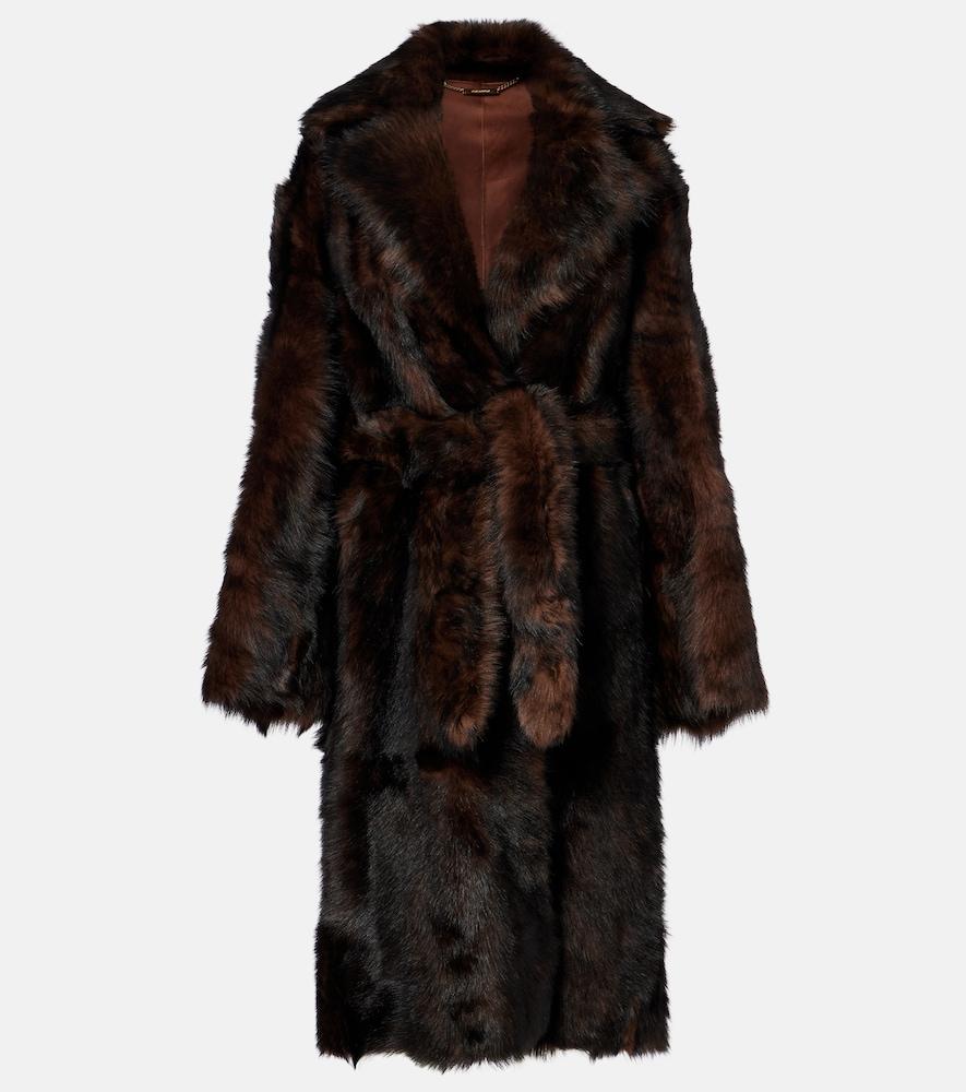 nour hammour uma shearling wrap coat