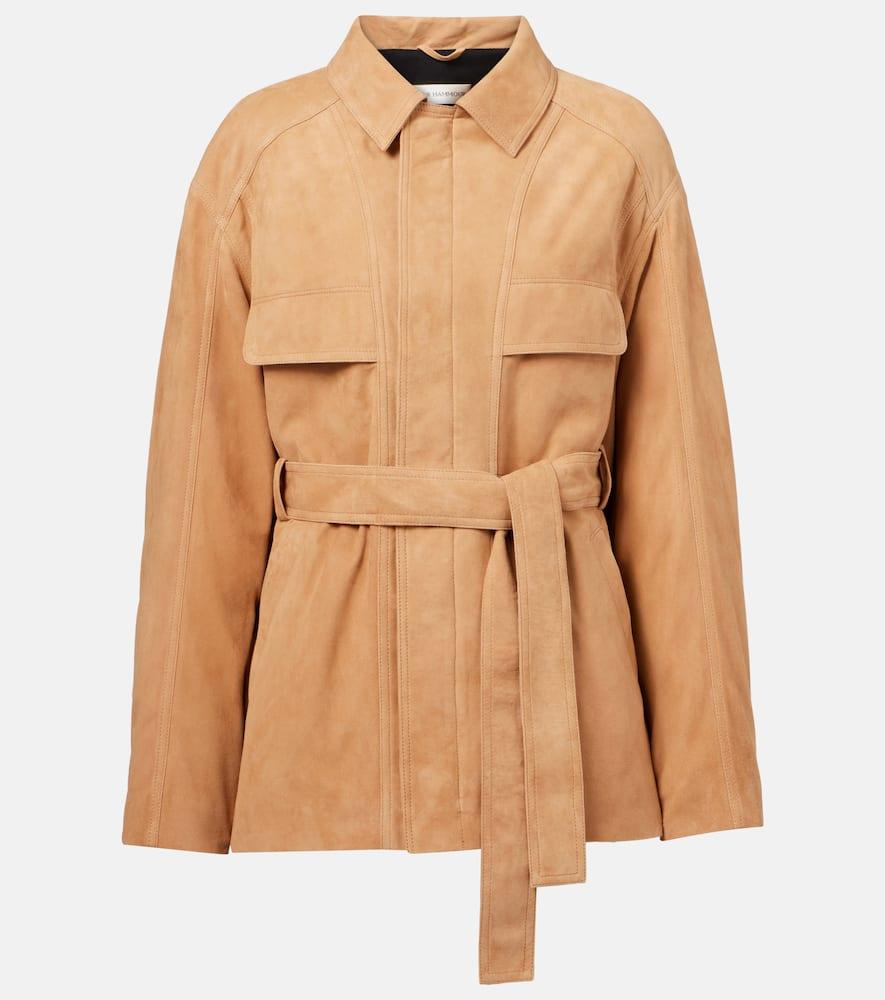nour hammour zakary belted suede jacket