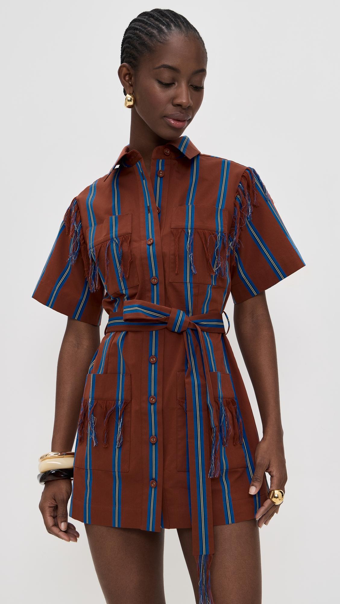 noura fringe mini dress