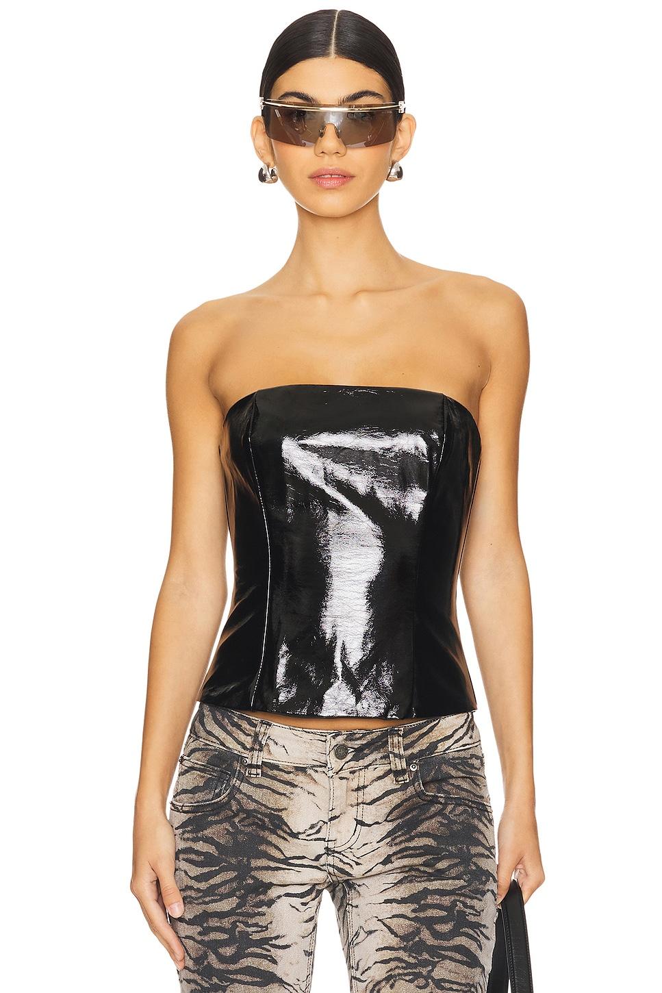 novi faux leather corset