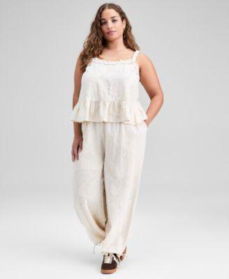 now this trendy plus size jacquard top drawstring pants macys exclusive