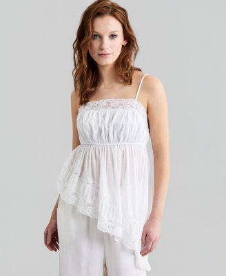 now this womens asymmetric lace trim top macys exclusive