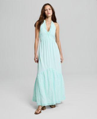 now this womens cotton crochet trim maxi dress macys exclusive
