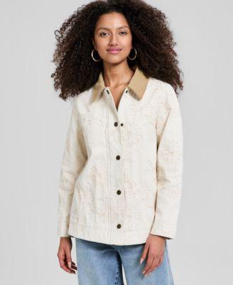 now this womens cotton embroidered barn jacket macys exclusive