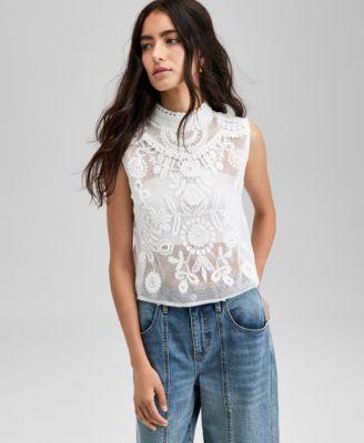 now this womens cotton floral applique sleeveless top p xxs 4x exclusively at macys