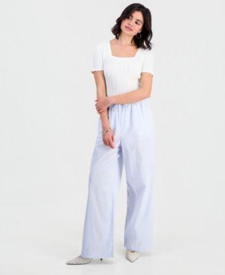 now this womens cotton wide leg pants macys exclusive