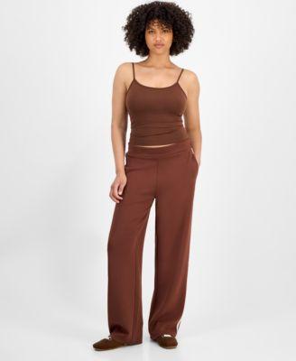 now this womens cozy blanket stitch scuba pull on pants macys exclusive