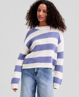 now this womens drop shoulder striped sweater macys exclusive