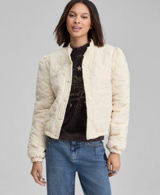 now this womens embroidered quilted jacket macys exclusive