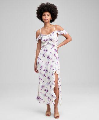 now this womens lace inset ruffle slip dress macys exclusive
